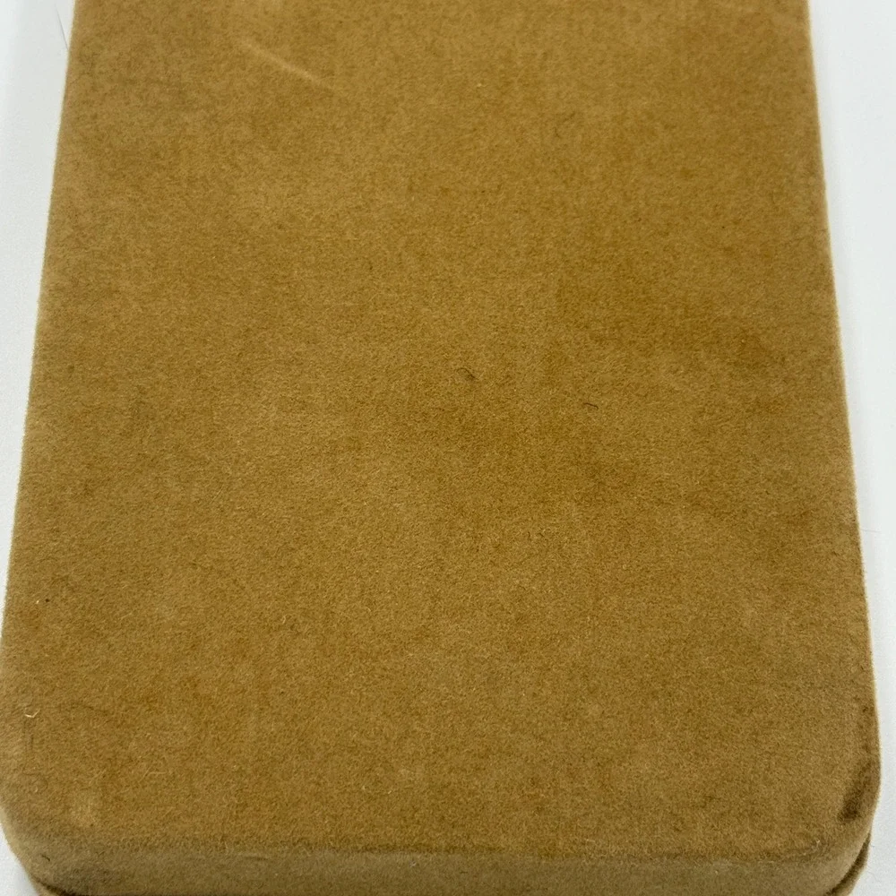 Vintage Small Tan Clamshell‎ Jewelry Gift Box Presentation Case 7